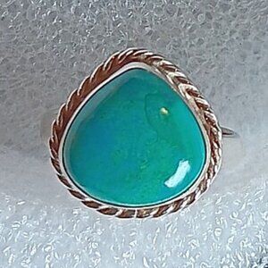 New - Azurite in Chrysocolla 925 Sterling Silver Ring - Size 8